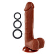 Cloud 9 Novelties Pro Sensual 8 Inch Silicone Dong with 3 Cockrings - Brown - WTC852875