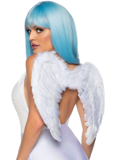 Leg Avenue Marabou Trimmed Feather Wings — White - LA-2775WHT