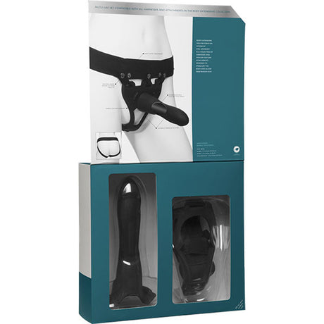 Doc Johnson Body Extensions Hollow Large Dong Strap-On — 2-Piece Set, Black - DJ0800-07-BX