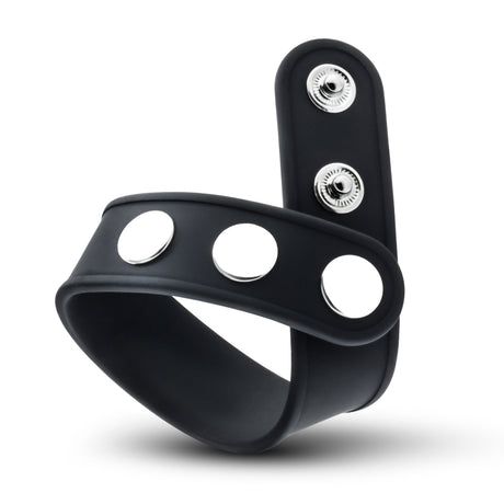 Blush Performance Silicone 3-Snap Cock Strap — Black - BL-91705
