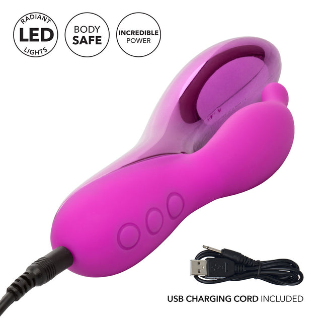 CalExotics DazzLED Radiance LED Rabbit Vibrator, Dual Motor, USB Rechargeable - SE0734203