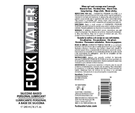 Fuck Water Premium Silicone Lubricant — 8 fl oz - FW-S8
