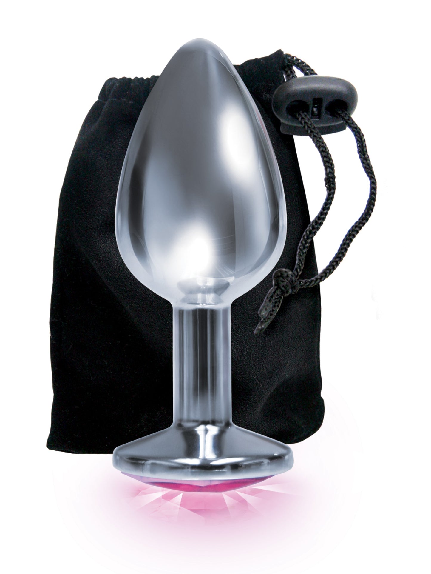 The 9's the Silver Starter Bejeweled Stainless Steel Plug - Pink by Icon Brands