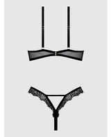 Nadia Lace & Mesh Cutout Teddy - Black 1X/2X by House of Desire