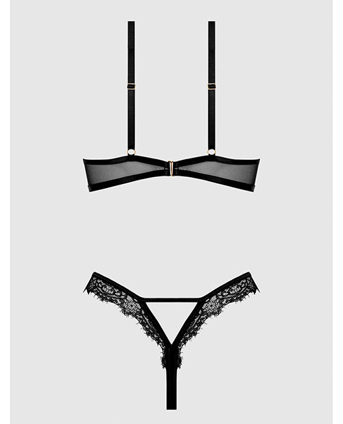 Nadia Lace & Mesh Cutout Teddy - Black MD by House of Desire
