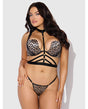 Devon Push Up Bra w/Harness & G-String 3 pc Set - Leopard 1X/2X by House of Desire