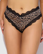 Devon Microfiber and Lace G-String Panty - Leopard 3X/4X by House of Desire