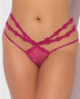 Yvone Lace Strappy Backless Tanga Panty - Pink 1X/2X by House of Desire