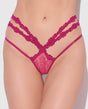 Yvone Lace Strappy Backless Tanga Panty - Pink LG by House of Desire