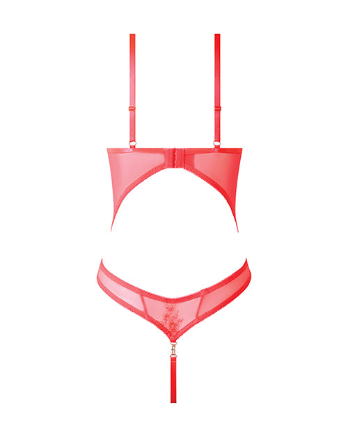 Eden Scalloped Lace High Cut Teddy - Coral XL by House of Desire