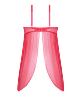 Eden Mesh Chemise Mini Dress w/Keyhole Cutout Details - Coral MD by House of Desire