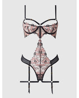 Nova Lace Teddy w/Garters - Black LG by House of Desire