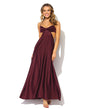 Brigeta Satin Cut Out Long Dress - Burgundy MD by House of Desire
