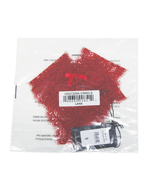 Lana Sheer Lace V-Thong - Red 1X/2X by House of Desire