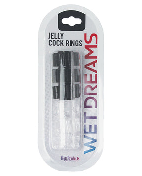 Hung Pleasure Stars Jelly Cock Rings - Black/Clear by Hung