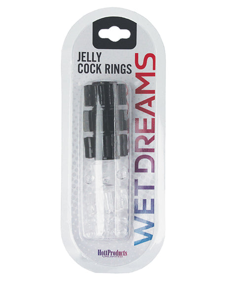 Hung Pleasure Stars Jelly Cock Rings - Black/Clear by Hung