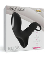 Bliss Shaft Rider Vibrating Cock Ring Sleeve - Black by Bliss