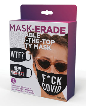 Hott Products Mask-erade Masks - F Covid/WTF?/New Normal X Pack of 3 by Hott Products