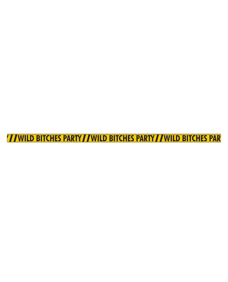 Hott Products Wild Bitches Caution Party Tape — 100 ft, Yellow & Black