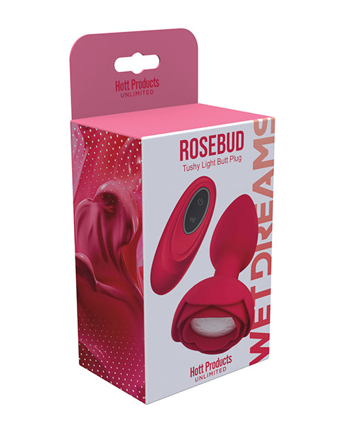 Rosebud Tushy Light Up Butt Plug - Red by Hott Products