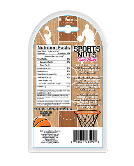 Hott Products Sports Nuts Adult Novelty Lollipops — Chocolate