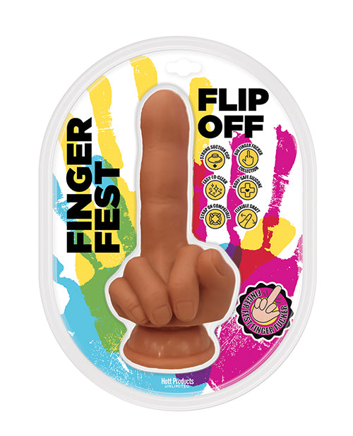Finger Fest Flip Off Dildo - Tan by Finger Fest