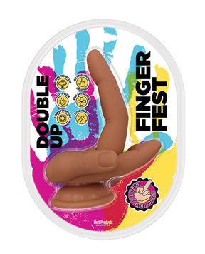 Finger Fest Double Up Dildo - Tan by Finger Fest