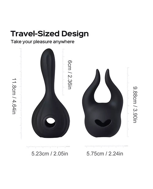 Horns Pomi Wand Attachments Bundle - Black by Honey Play Box