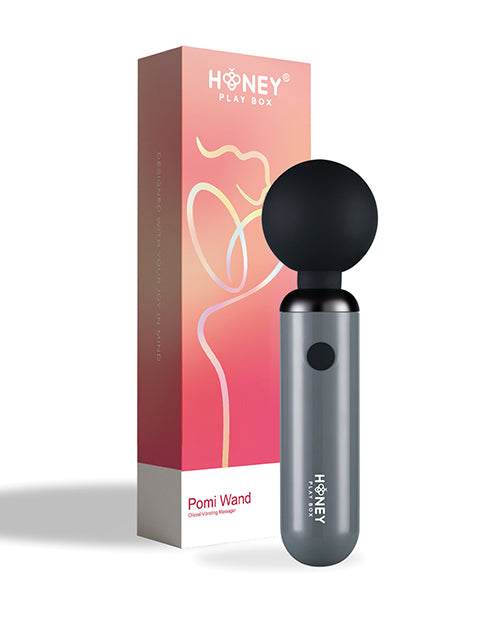 Pomi Wand Clit Tease Vibrating Wand - Grey by Honey Play Box