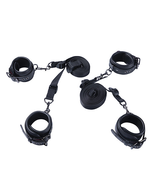 Kinky Play Box Luxury Bondage Bed Restraint Kit - Black by Honey Play Box