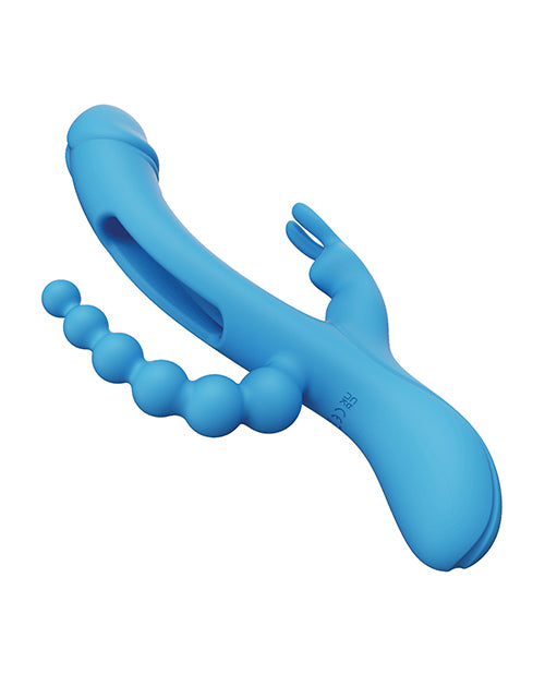 Trilux Kinky Finger Rabbit Vibrator w/Anal Beads - Blue by Honey Play Box