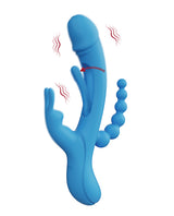 Trilux Kinky Finger Rabbit Vibrator w/Anal Beads - Blue by Honey Play Box