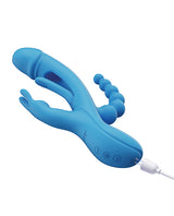 Trilux Kinky Finger Rabbit Vibrator w/Anal Beads - Blue by Honey Play Box