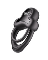 Anello Vibrating Double Cock Ring w/Clitoral Stimulator - Black by Honey Play Box