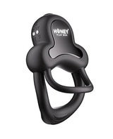 Anello Vibrating Double Cock Ring w/Clitoral Stimulator - Black by Honey Play Box