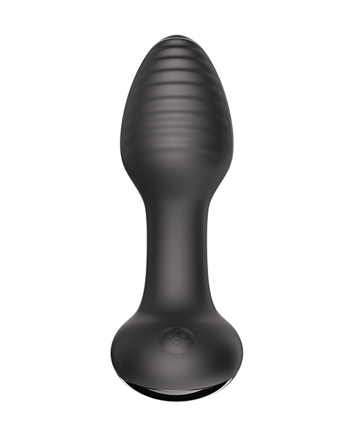 Honey Play Box Frenzy Rotating and Vibrating Butt Plug, Medium — Black