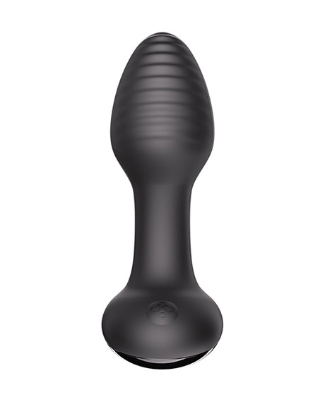 Honey Play Box Frenzy Rotating and Vibrating Butt Plug, Medium — Black