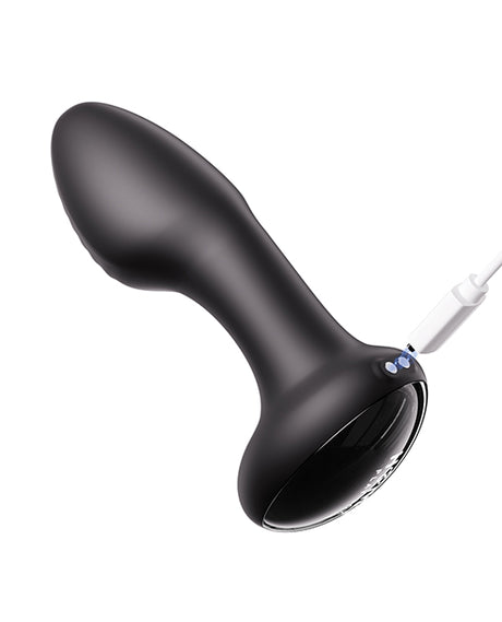 Honey Play Box Frenzy Rotating and Vibrating Butt Plug, Medium — Black