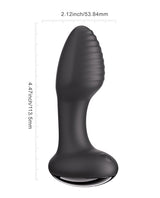 Honey Play Box Frenzy Rotating and Vibrating Butt Plug, Medium — Black