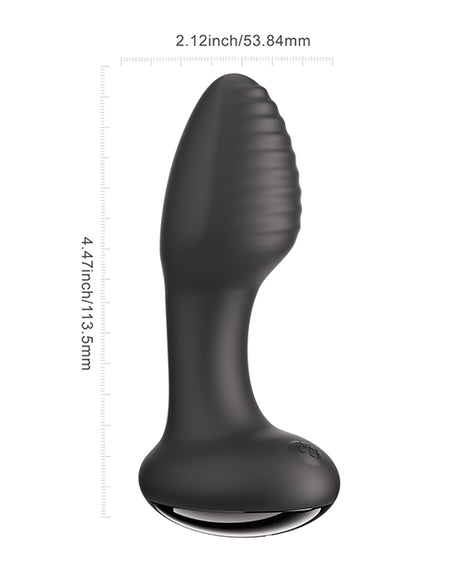 Honey Play Box Frenzy Rotating and Vibrating Butt Plug, Medium — Black