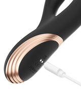 GEM Twin Balls Rabbit Vibrator - Black by Honey Play Box