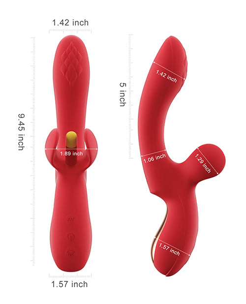 Honey Play Box Fortexa Dual-Action Clit & G-Spot Vibrator, Red, App Control