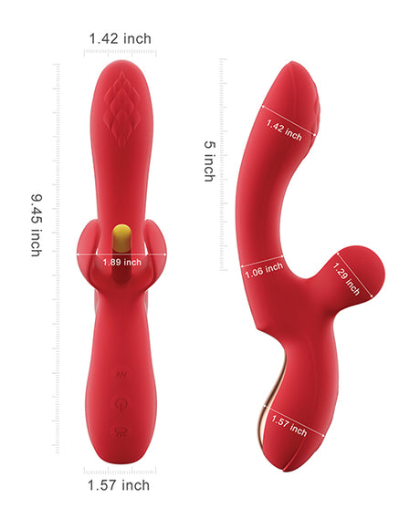 Honey Play Box Fortexa Dual-Action Clit & G-Spot Vibrator, Red, App Control