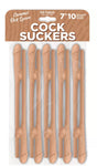Hott Products Pecker Straws — Caramel, 10 Reusable (7 in) - HP3449