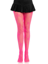 Leg Avenue Star Net Tights — Neon Pink (One Size) - LA-9916NPKOS