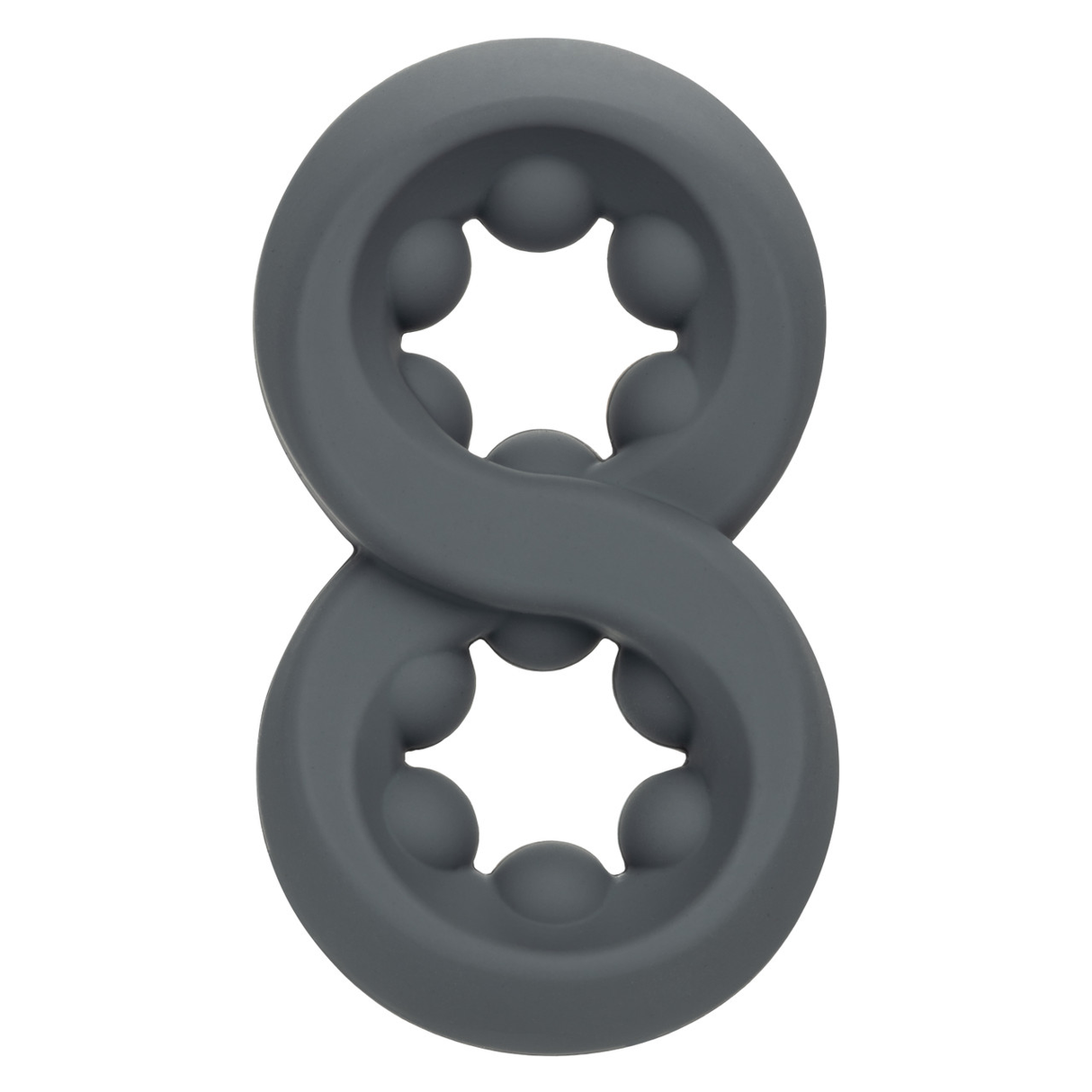 CalExotics Alpha Liquid Silicone Beaded Crazy 8 Ring Cockring — Grey - SE1491072