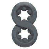 CalExotics Alpha Liquid Silicone Beaded Crazy 8 Ring Cockring — Grey - SE1491072