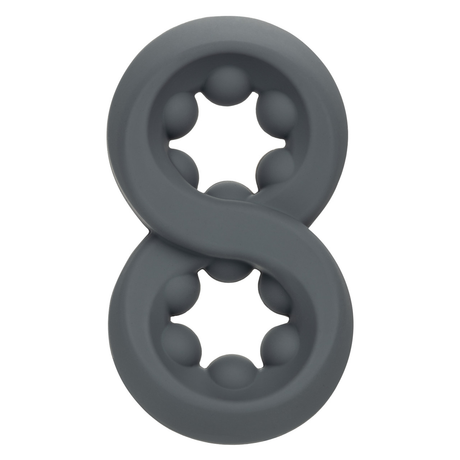 CalExotics Alpha Liquid Silicone Beaded Crazy 8 Ring Cockring — Grey - SE1491072
