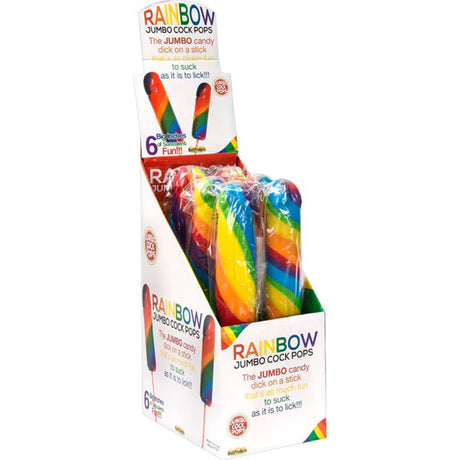 Hott Products Jumbo Rainbow Adult Novelty Pops — 6 Piece Display - HTP2353D