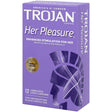 Paradise Marketing Trojan Her Pleasure Ribbed Contoured Condoms — 12 Pack - TJ97352